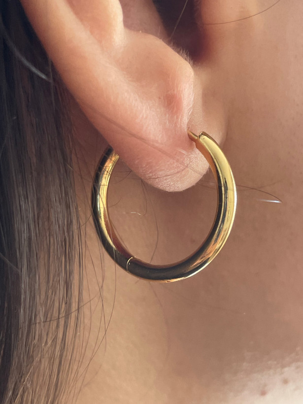 گوشواره استیل ضد حساسیت حلقه ای رنگ ثابت